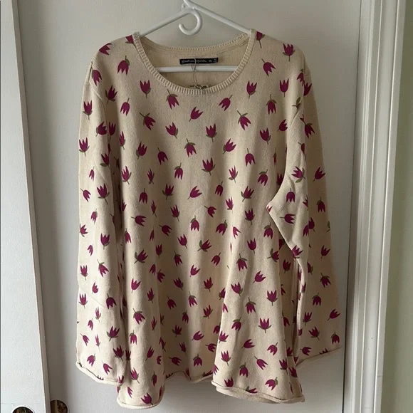 Gudrun Sjoden Floral Cotton Pullover Sweater XXL - Picture 3 of 10